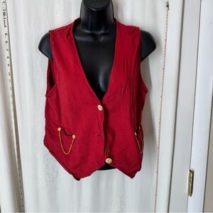 Vintage Details Red Vest